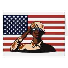american soldier military serviceman USA flag Card