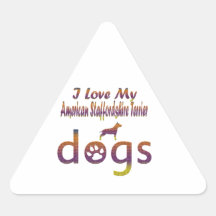 American Staffordshire Terrier designs Triangle Stickers