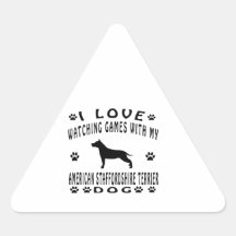 American Staffordshire Terrier designs Triangle Sticker