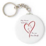 American Staffordshire Terrier Heart Belongs Key Chain