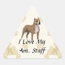 American Staffordshire Terrier ~ Tan Leaves Motiff Sticker
