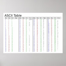 American Standard Code for Information Interchange Poster