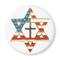 American Star of David With Cross Magnets