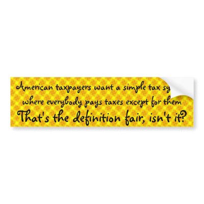 American taxpayers want a simple tax system bumper stickers by jwoods486