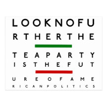 American Tea Party Eye Chart Post Cards
