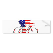 American USA Cycling Cyclists Bicycle Gear Bumper Sticker