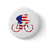 American USA Cycling Cyclists Bicycle Gear Pinback Button