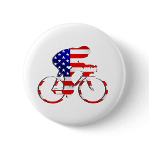American USA Cycling Cyclists Bicycle Gear Pinback Button