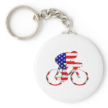 American USA Cycling Cyclists Bicycle Gear Key Chain