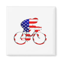 American USA Cycling Cyclists Bicycle Gear Refrigerator Magnets