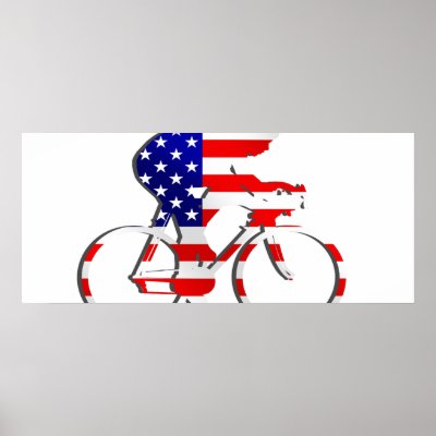 American USA Cycling Cyclists Bicycle Gear Poster by Funkart
