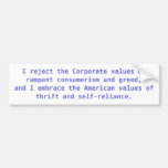 American vs. Corporate Values Bumper Stickers