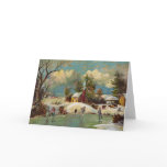 American Winter Life Christmas Scene Card