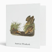 American Woodcock, John Audubon Print 3 Ring Binders