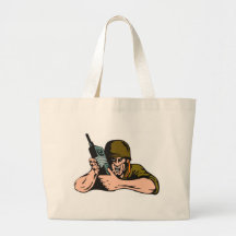 American world war two soldier talking radio bags