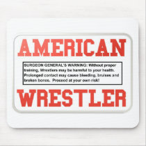 american Wrestler warning mousepads