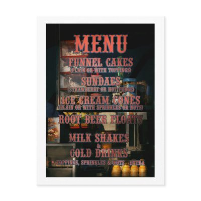 Americana - Menu Postcards by suburbanscenes