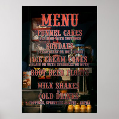 Americana - Menu Print by suburbanscenes