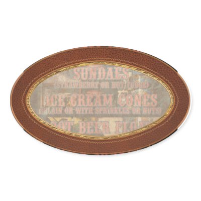 Americana - Menu Oval Sticker by suburbanscenes