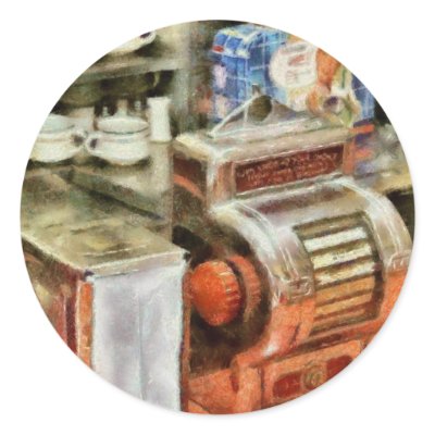 Americana - The Greasy Spoon Round Stickers by suburbanscenes