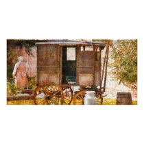 Americana - The Milk and Egg wagon Personalized Photo Card