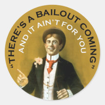 Americana There's A Bailout Coming Neil Young Round Sticker