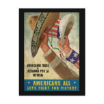 Americans All Let's Fight For Victory Postcard
