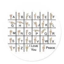 AmeslanAlphabet120710 Round Stickers