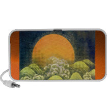 AMETERASU ,SUN GODDESS yellow orange green black Laptop Speakers