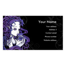 "Amethyst" Crystal Ball Angel Art Business Cards