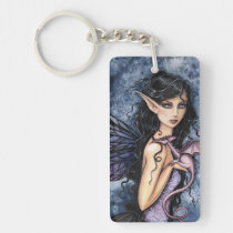 Amethyst Dragon Purple Fairy Fantasy Art key chains