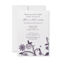 Amethyst Floral Swirls Bridal Shower Invitation