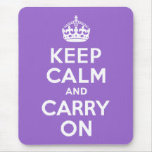 Amethyst Keep Calm and Carry On Mouse Pads