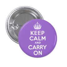 Amethyst Keep Calm and Carry On Pinback Buttons