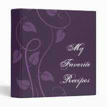 Amethyst Leafy Swirl Recipe Book Vinyl Binders