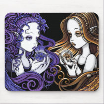 "Amethyst & Seika" Crystal Ball Angels Mouspad mousepads