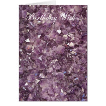 Amethyst Semi Precious Stone Birthday Wishes Card