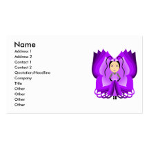 Ametrine Butterfly Princess Business Card Template