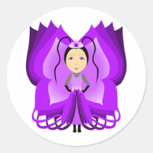 Ametrine Butterfly Princess Round Sticker