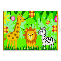 Amis de jungle carte de vœux