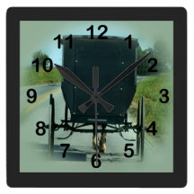 Amish Buggy Wall Clock