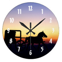 Amish Horse and Buggy Wall Clock