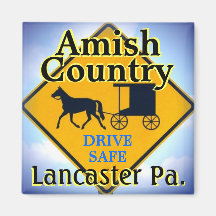 Amish Horse&Buggy Road Sign Magnet.Lanc.