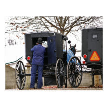 Amishman Loading Buggy Postcards