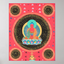 Amitabha Buddha Thangka Poster