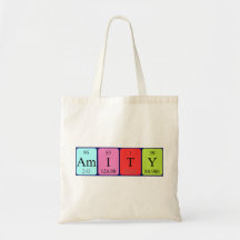 Amity periodic table name tote bag