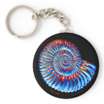 Ammonite fossil keychains