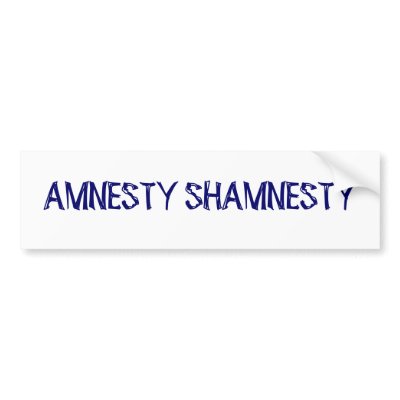 AMNESTY SHAMNESTY - ILLEGAL ALIENS GO HOME BUMPER STICKER by folkartblonde