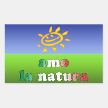 Amo la Natura I Love Nature in Italian Rectangle Sticker