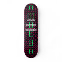 AMOEBA Techno Deck:Neon Green & RedOrange on Black skateboards